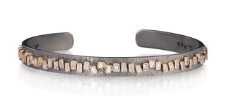 Arena Diamond Baguettes Cuff 0.25 inch with 1.26ct baguette diamonds, front view