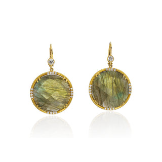Reina Circular Labradorite Drop Earrings