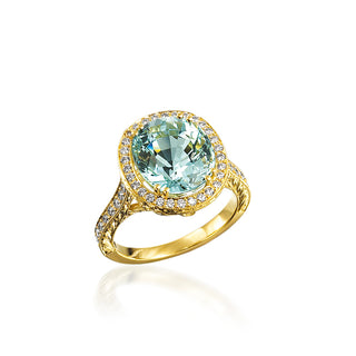 Gardenia Aquamarine Center Stone Ring