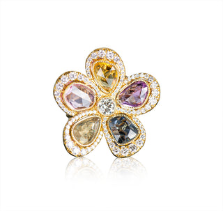 Zahara Multicolor Gem Flower Statement Ring