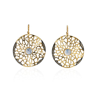 Reina Circular Filagree Embellished Drop Earrings