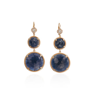Reina Graduated  Round Sapphire Drop Earrings
