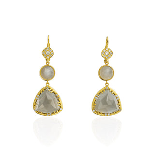 Reina Round & Pear-Shaped Moonstone Drop Earring