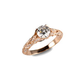 Serendipity Round Cut Diamond Rose Gold Engagement Ring | 1ct Center Stone