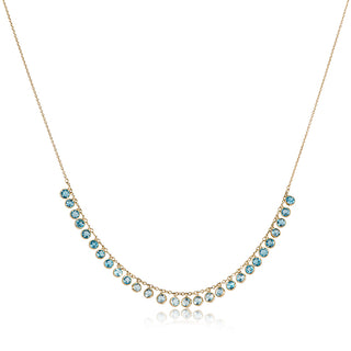 Shimmers Aquamarine & Blue Topaz Bezel Drop Necklace