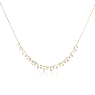 Shimmers Round & Pear-shaped Bezel Diamond Pendant Necklace