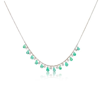 Shimmers Round & Pear-shaped Emerald Drop Necklace