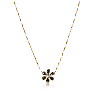 Signatures Black Diamond Floral Pendant Necklace