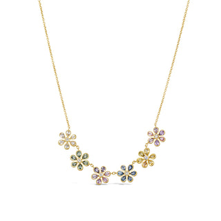 Signatures Mutli-color Sapphire Floral Charm Necklace