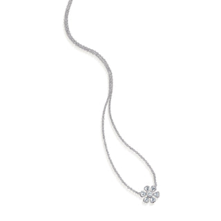 Signature Fleurette Single Diamond Flower Charm Necklace – handcrafted by John Apel in NYC