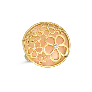 Zahara Pink Quartz Floral Statement Ring