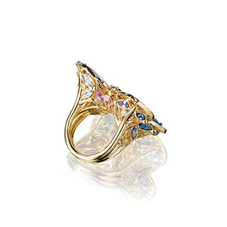 Gardenia Sapphire Butterfly Statement Ring