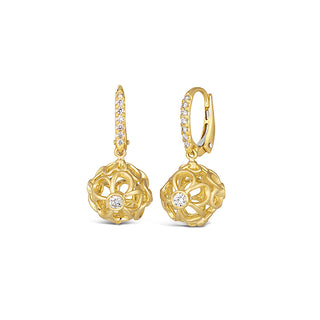 Zahara Gold Multi-Floral Rondure Drop Earrings