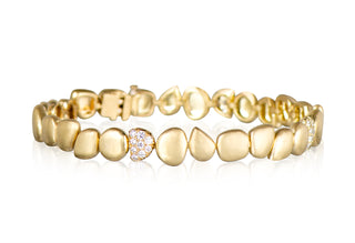 Seaside Collection Gold & Diamond Pebble Bracelet