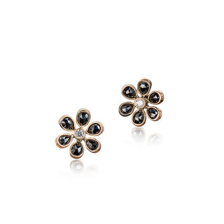 Signatures Black Floral Diamond Earrings