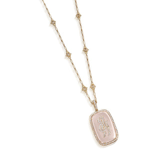 Gardenia Rose Gold & Diamond Initial Necklace
