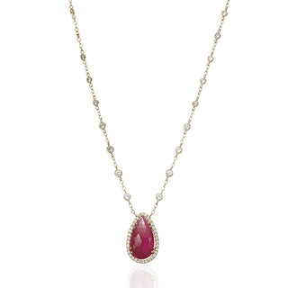 Reina Pear-Shaped Ruby Pendant Necklace
