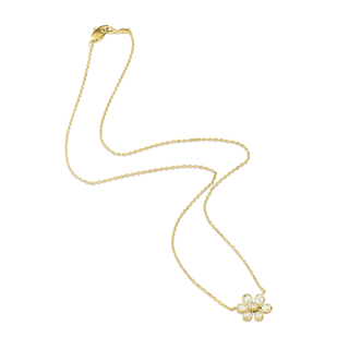 Signature Fleurette Single Flower Necklace with green tourmaline, full length – John Apel