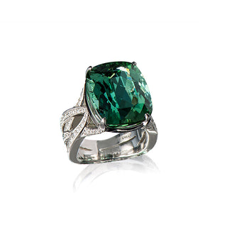 Gardenia Green Tourmaline Statement Ring
