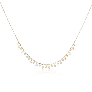 Shimmers Pear and Round Diamond Necklace front view