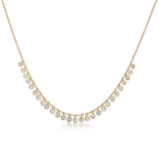 Shimmers Yellow Gold Diamond Necklace front view
