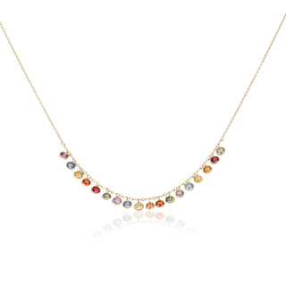 Shimmers Multicolored Sapphire Necklace front view