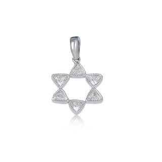 Platinum Diamond Star of David Pendant