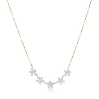 Signatures Fleurette 5-Flower Diamond Pendant in platinum and rose gold, front view