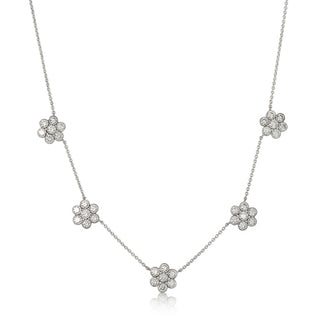 Signatures Rounded Fleurettes Necklace | Handmade Diamond Bezels in Platinum
