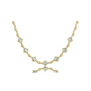 18kt Yellow Gold Aquamarine & Diamond Necklace | Seaside Collection