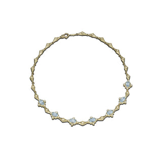 Seaside Aquamarine & Diamond Necklace flat lay