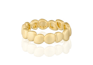 Brushed gold pebble ring by John Apel