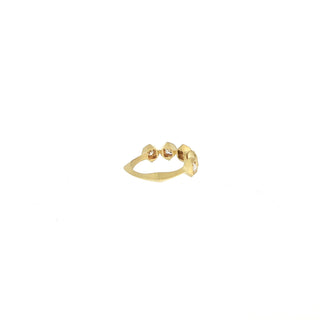 John Apel Interstellar five-stone diamond ring in 18kt yellow gold, angled view