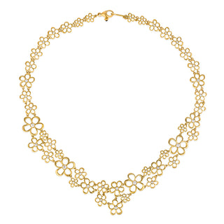 Floral Fine Jewelry Diamond and Gold Necklace